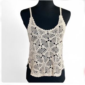 Say What? Crochet Lace Cream Camisole